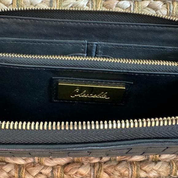 CLEOBELLA TIEGS WOVEN LEATHER ZIP WALLET•BLACK - Picture 7 of 9